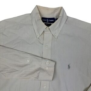 Ralph Lauren Yarmouth Mens Orange Gingham Cotton Button Down Long Sleeve Shirt